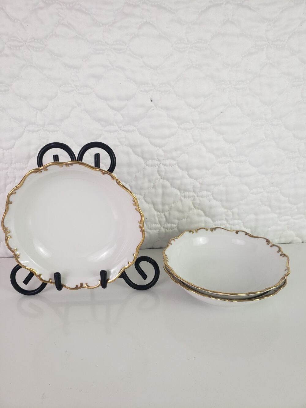 Schumann Arzberg Germany Gold Elegance Fruit Dessert Sauce Bowl 5" 3 Pcs